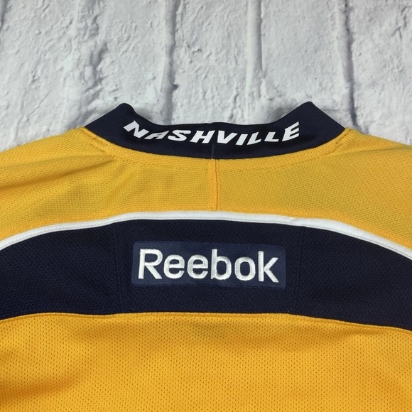 Nashville Predators NHL Authentic Reebok Yellow Hockey Jersey Stitched Sz S - Picture 9 of 12